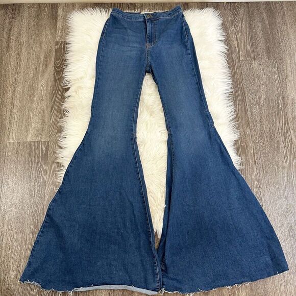 Free People Womens Float On Flare Jeans Size 25R Bell Bottom 70s Hippie Boho - Picture 3 of 7